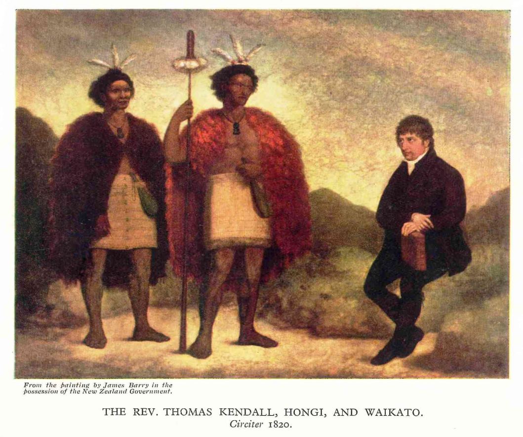 Painting of Rev Thomas Kendall, Hongi and Waikato.